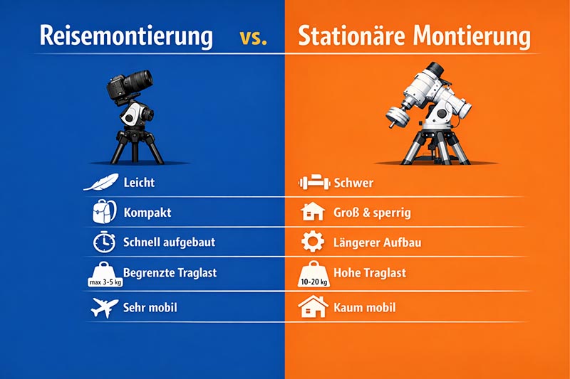 reisemontierung vs stationäre montierung